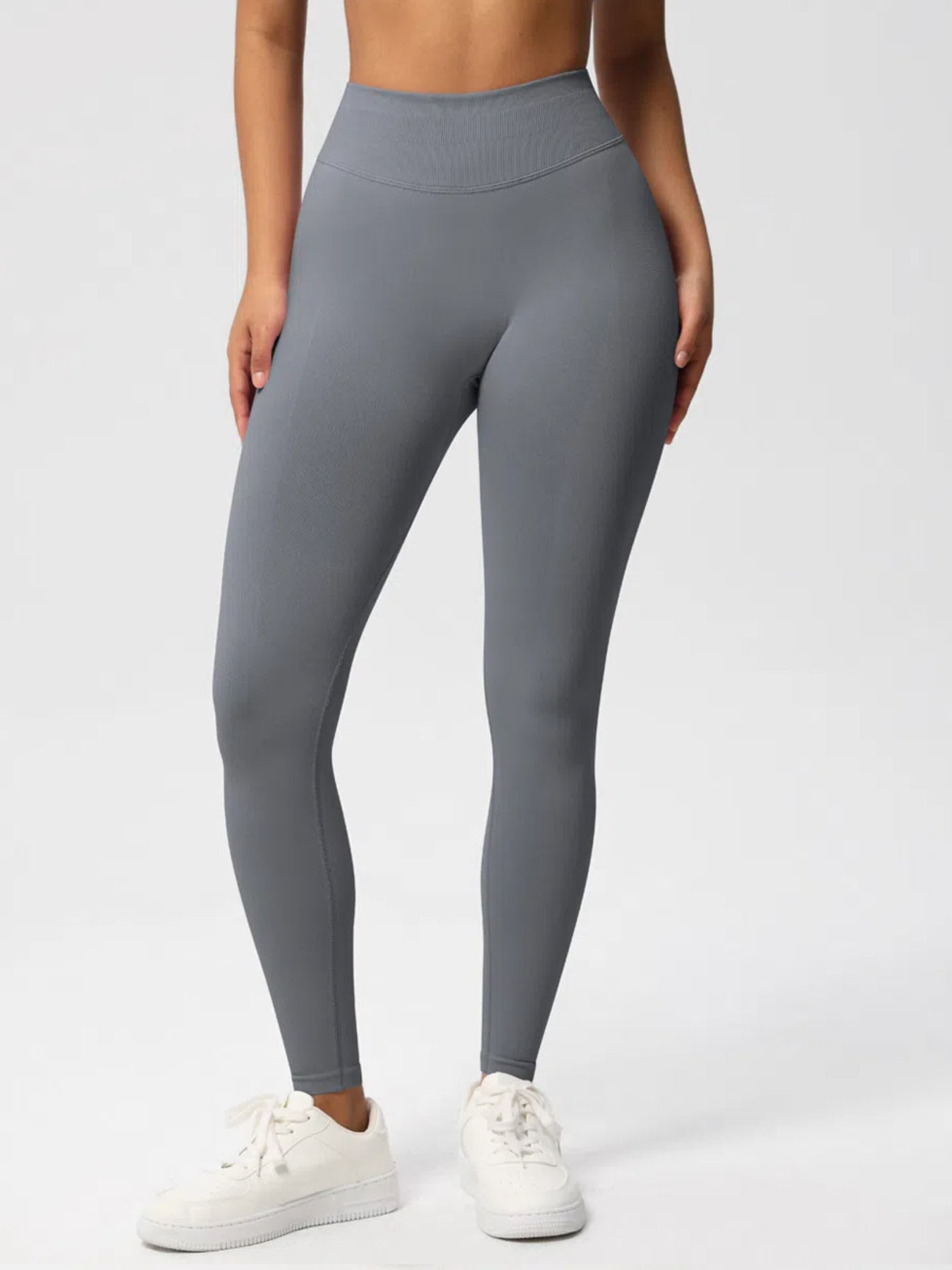 Sexy High Elastic Women's Solid Tights High Waist Workout Yoga Leggings, Scrunch Butt Lifting Elastic Pants, Tummy Control Butt Lifting Workout Yoga Athletic Pants